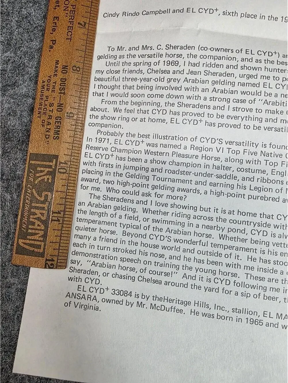 1972 Arabian Horse World Purebred Arabian Gelding Tournament Article